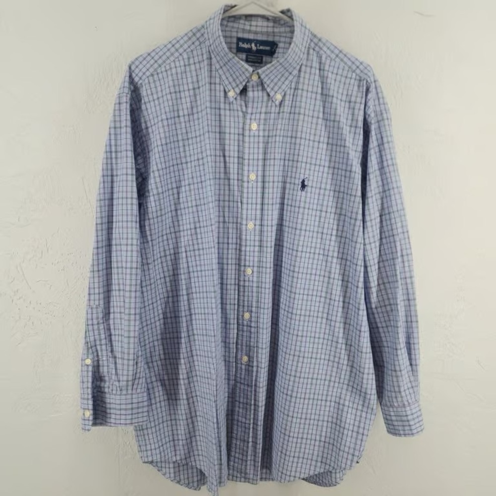 Light Blue Plaid Button-Down Shirt - Ralph Lauren